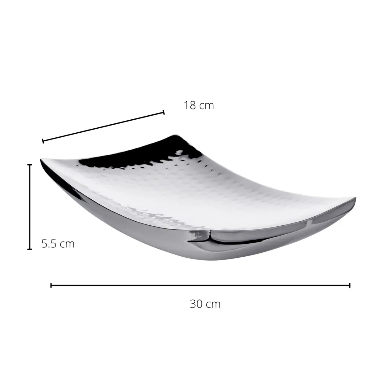 EDZARD bol bol décoratif Dallas, acier inoxydable martelé poli brillant, 30 x 18 cm EDZARD-SHOP.com