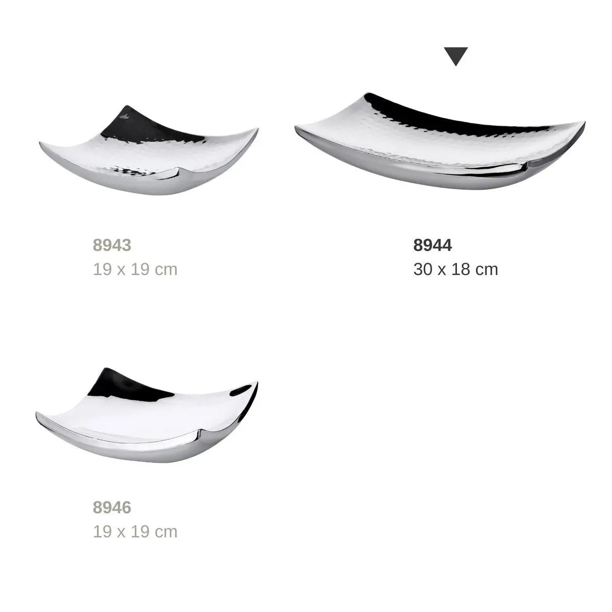 EDZARD bol bol décoratif Dallas, acier inoxydable martelé poli brillant, 30 x 18 cm EDZARD-SHOP.com