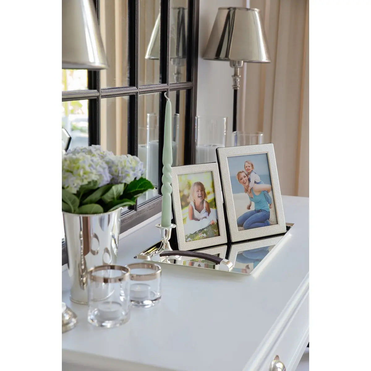 EDZARD bougeoir Perla pour bougies en bâtonnet, hauteur 7 cm, noble argenté, résistant au ternissement EDZARD-SHOP.com