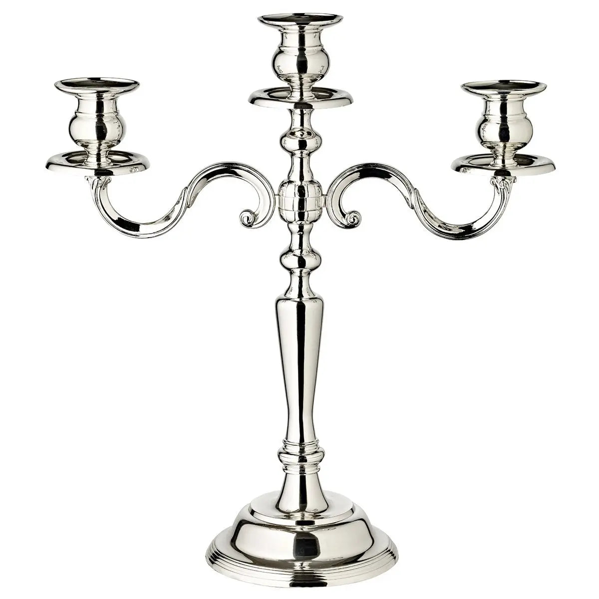 EDZARD bougeoir Regina, 3 flammes, hauteur 36 cm, noble argenté, résistant au ternissement EDZARD-SHOP.com