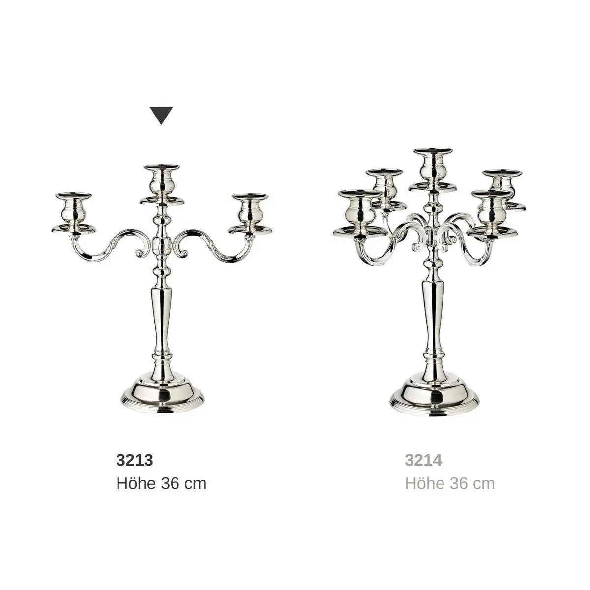 EDZARD bougeoir Regina, 3 flammes, hauteur 36 cm, noble argenté, résistant au ternissement EDZARD-SHOP.com