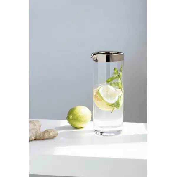 EDZARD carafe anis, verre cristal soufflé à la bouche avec bord en platine, hauteur 21 cm, ø 9 cm, capacité 0,75 litre EDZARD-SHOP.com