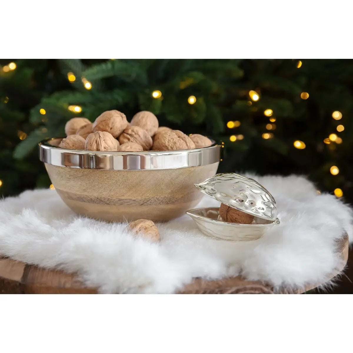 EDZARD casse-noisette noyer, argenté, résistant au ternissement, longueur 9 cm EDZARD-SHOP.com