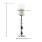 EDZARD lanterne Mascha, noble argenté, résistant au ternissement, hauteur 45 cm, pour bougies jusqu'à 10 cm de diamètre EDZARD-SHOP.com