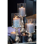 EDZARD lanterne Mascha, noble argenté, résistant au ternissement, hauteur 45 cm, pour bougies jusqu'à 10 cm de diamètre EDZARD-SHOP.com