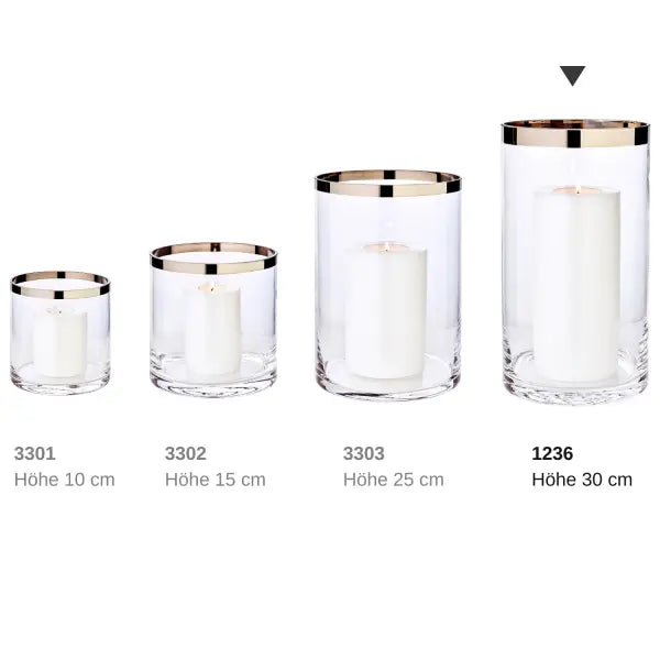 EDZARD lanterne Molly, verre cristal soufflé à la bouche avec bord en platine, hauteur 30 cm, diamètre 17 cm EDZARD-SHOP.com