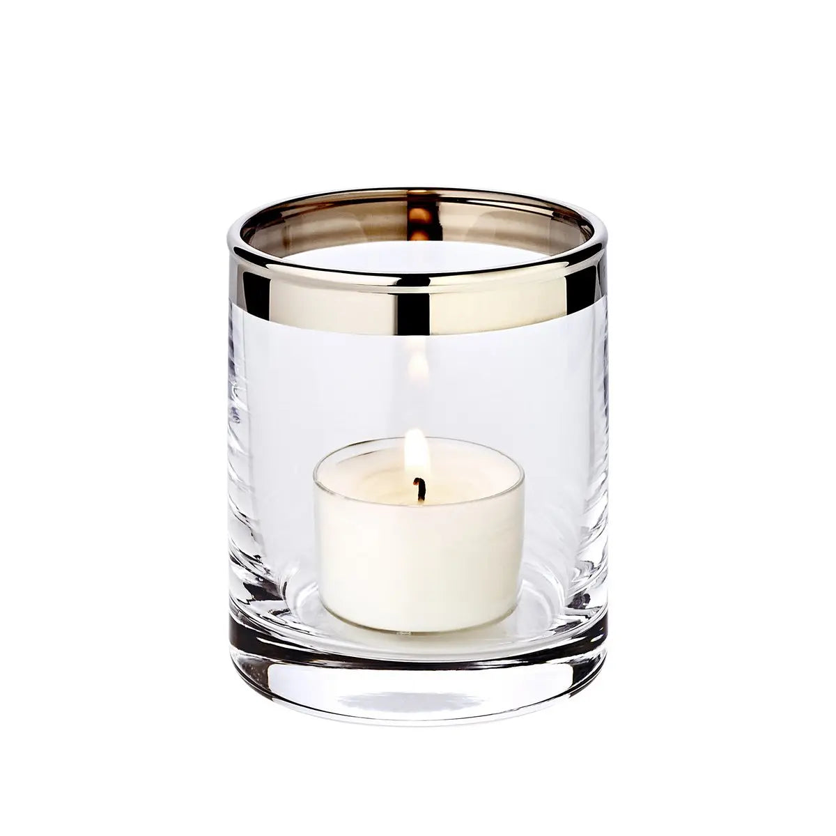 EDZARD lanterne Molly, verre cristal soufflé à la bouche avec rebord platine, hauteur 8 cm, diamètre 7 cm EDZARD-SHOP.com