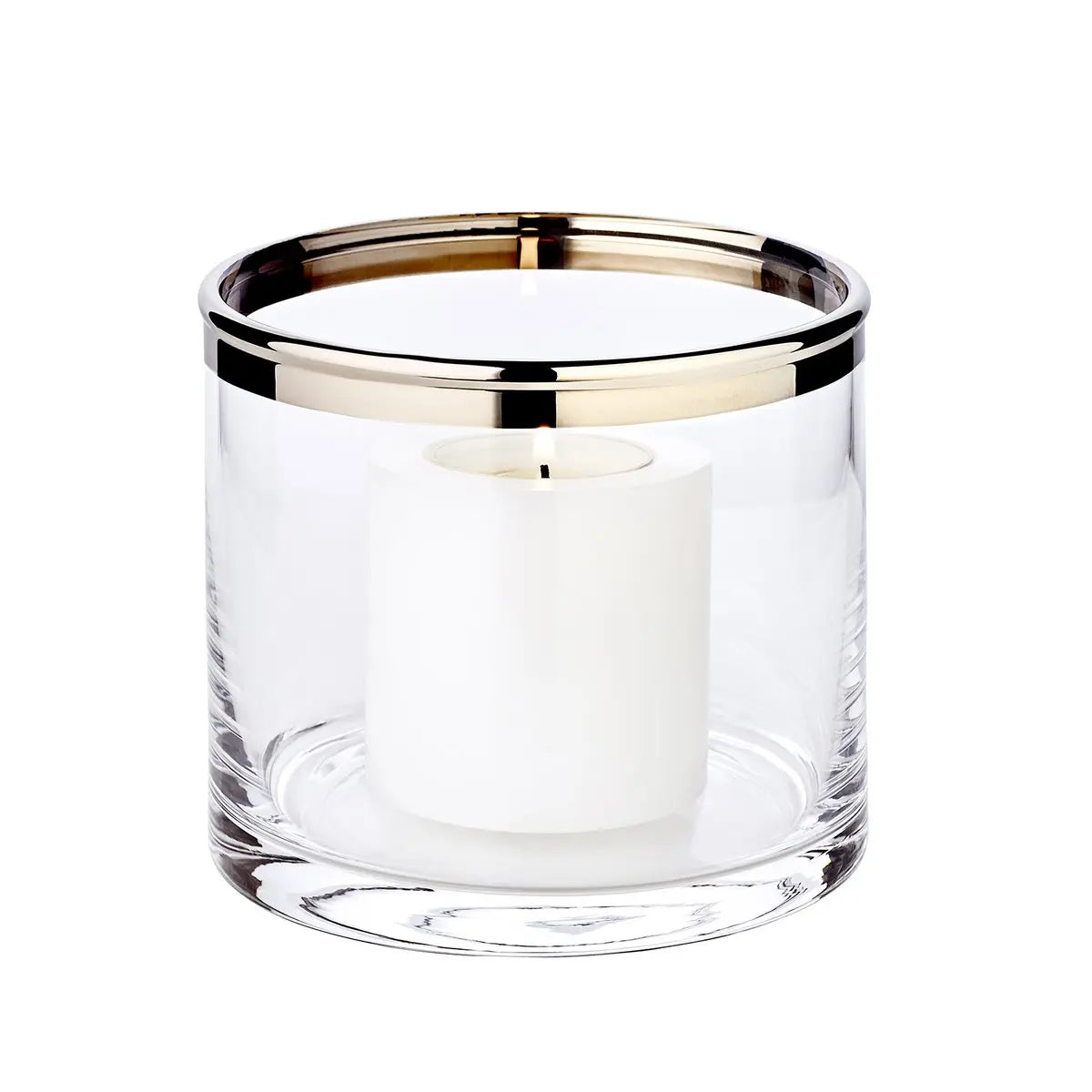 EDZARD lanterne Molly, verre en cristal soufflé à la bouche avec bord en platine, hauteur 10 cm, diamètre 11,5 cm EDZARD-SHOP.com