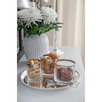 EDZARD lanterne Molly, verre en cristal soufflé à la bouche avec bord en platine, hauteur 10 cm, diamètre 11,5 cm EDZARD-SHOP.com