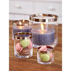 EDZARD lanterne Molly, verre en cristal soufflé à la bouche avec bord en platine, hauteur 10 cm, diamètre 8,5 cm EDZARD-SHOP.com