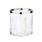 EDZARD lanterne Molly, verre en cristal soufflé à la bouche avec bord en platine, hauteur 18 cm, diamètre 18 cm EDZARD-SHOP.com