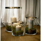 EDZARD lanterne Molly, verre en cristal soufflé à la bouche avec bord en platine, hauteur 18 cm, diamètre 18 cm EDZARD-SHOP.com