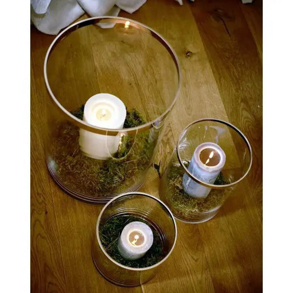 EDZARD lanterne Molly, verre en cristal soufflé à la bouche avec bord en platine, hauteur 18 cm, diamètre 18 cm EDZARD-SHOP.com