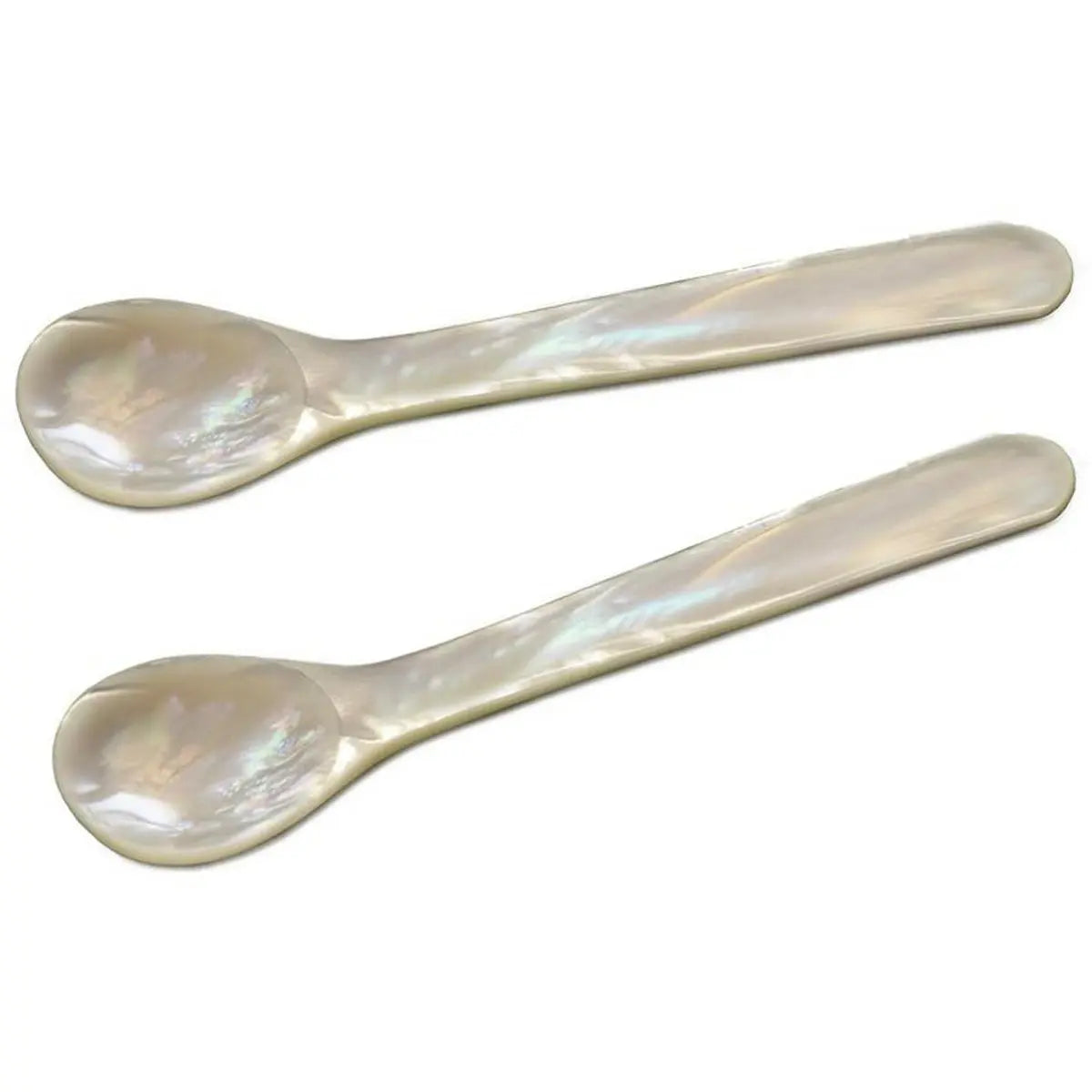 EDZARD lot de 2 cuillères en nacre, cuillères à caviar, cuillères à oeufs, coins arrondis, nacre de mer, longueur 11 cm EDZARD-SHOP.com