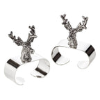 EDZARD lot de 2 ronds de serviette cerf, argenté, longueur 5 cm EDZARD-SHOP.com