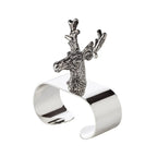 EDZARD lot de 2 ronds de serviette cerf, argenté, longueur 5 cm EDZARD-SHOP.com