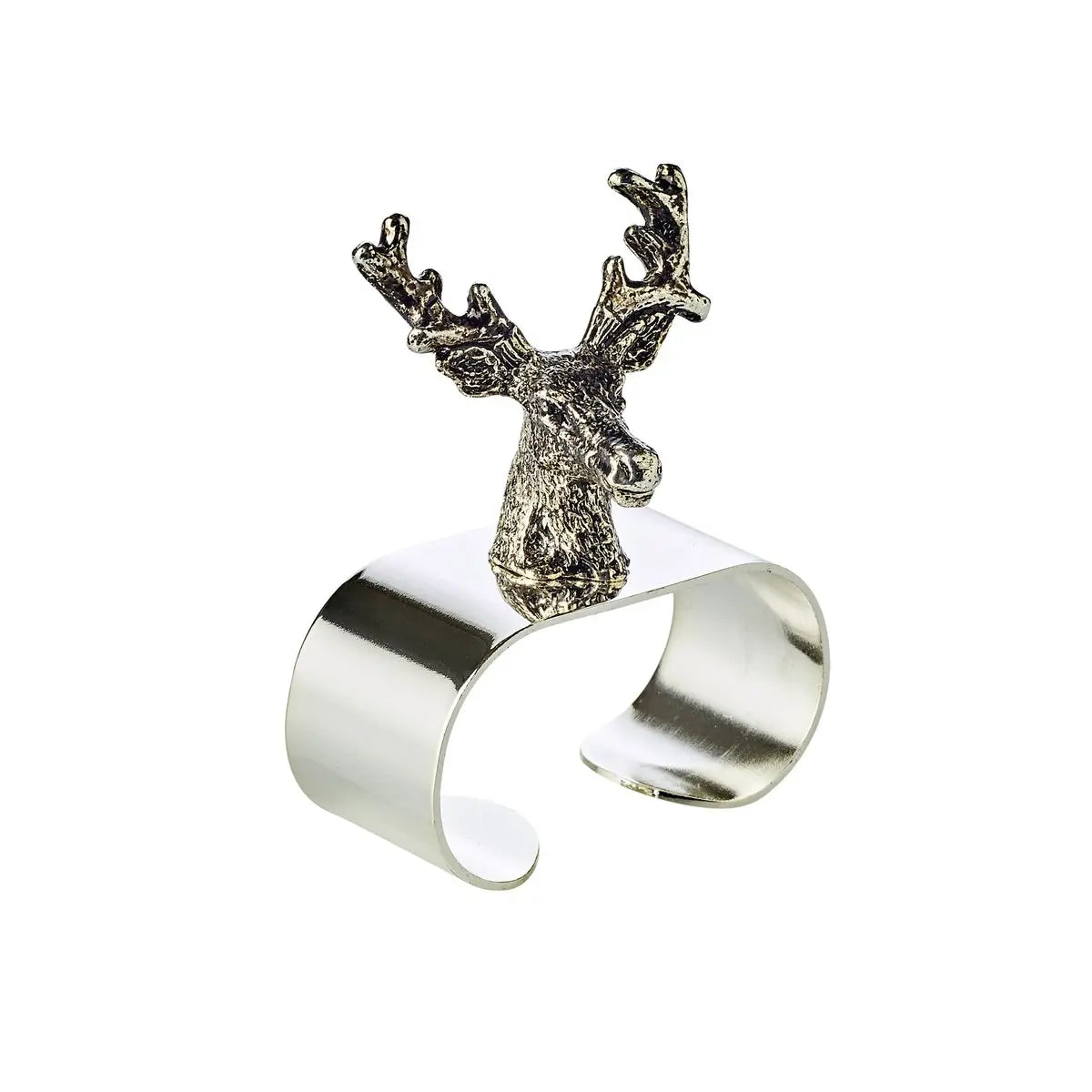 EDZARD lot de 4 ronds de serviette cerf, argenté, longueur 5 cm EDZARD-SHOP.com
