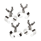 EDZARD lot de 4 ronds de serviette cerf, argenté, longueur 5 cm EDZARD-SHOP.com