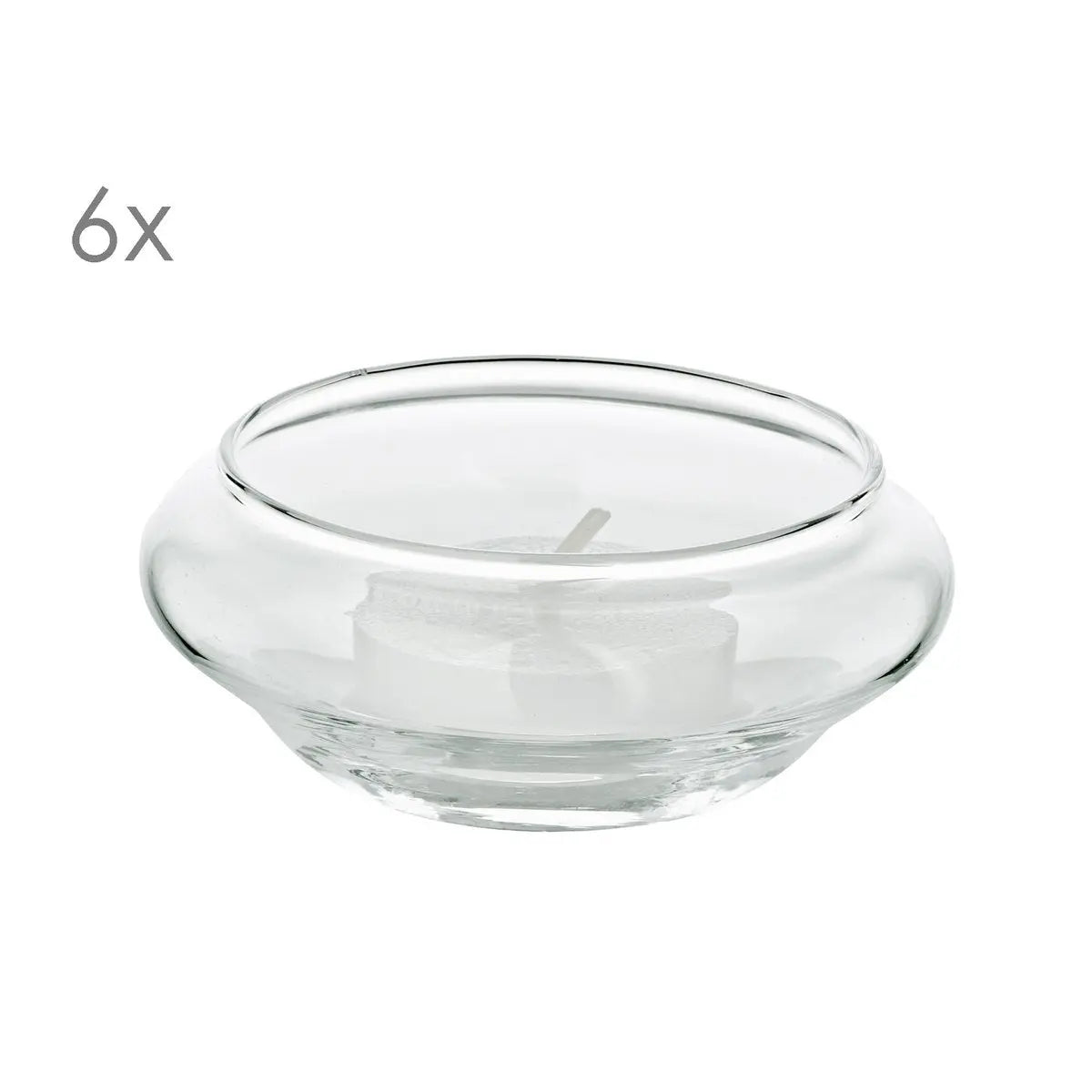 EDZARD lot de 6 photophores flottants Iris, verre soufflé bouche, diamètre 8 cm, hauteur 4 cm EDZARD-SHOP.com