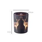 EDZARD photophore Tiu, verre noir mat, hauteur 13 cm EDZARD-SHOP.com