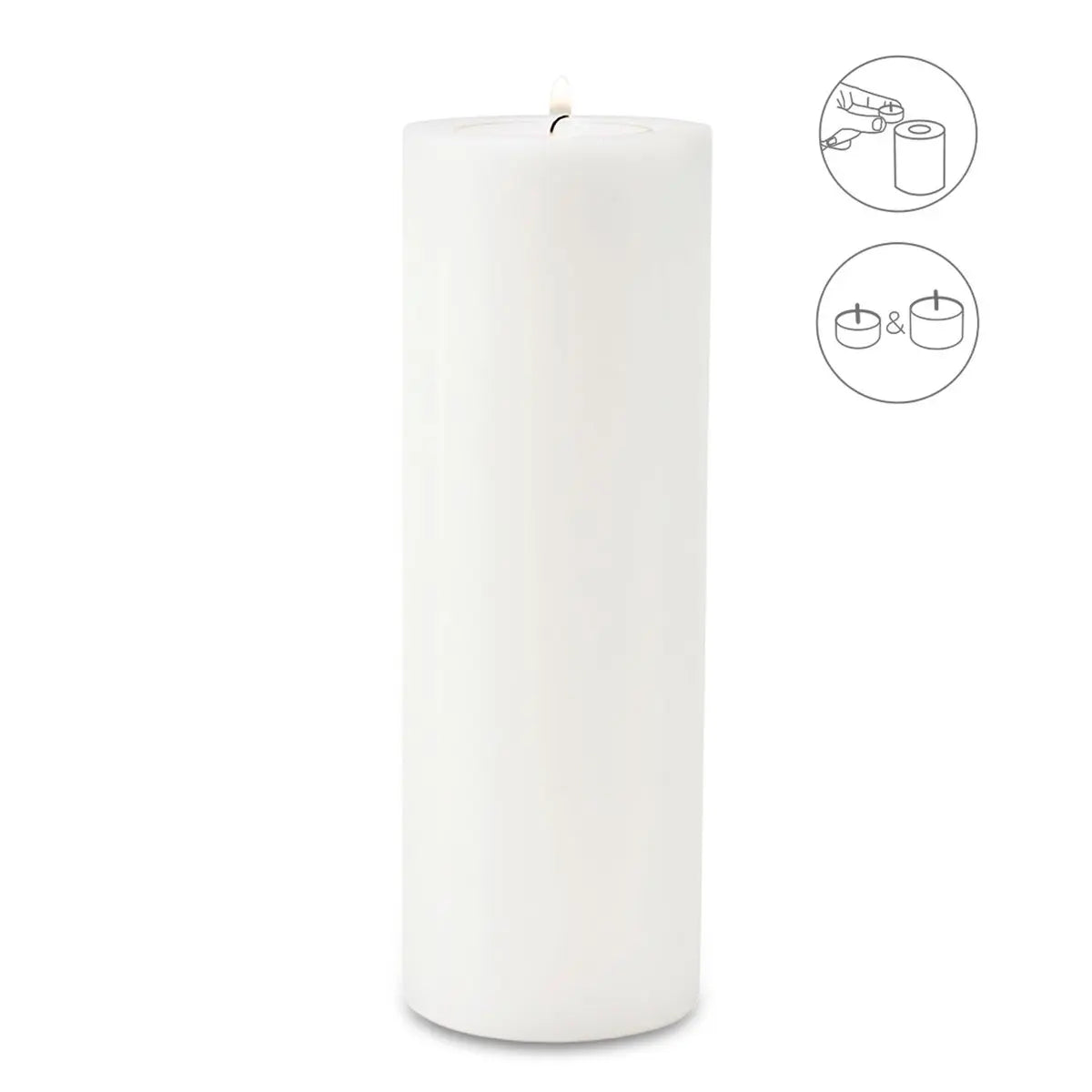 EDZARD photophore bougie permanente Cornelius pour maxi bougie chauffe-plat, hauteur 30 cm, ø 10 cm, résistant à la chaleur 90 degrés EDZARD-SHOP.com