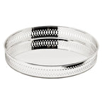 EDZARD plateau de service Coro gallery plateau, rond, argenté, résistant au ternissement, ø 23 cm, hauteur 3,5 cm EDZARD-SHOP.com