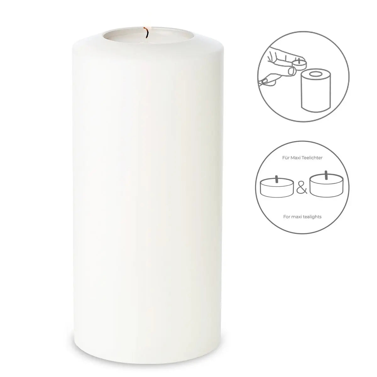 EDZARD porte-bougie chauffe-plat bougie permanente Cornelius Pine, hauteur 21 cm, diamètre 10 cm, résistant à la chaleur jusqu'à 90 degrés EDZARD-SHOP.com