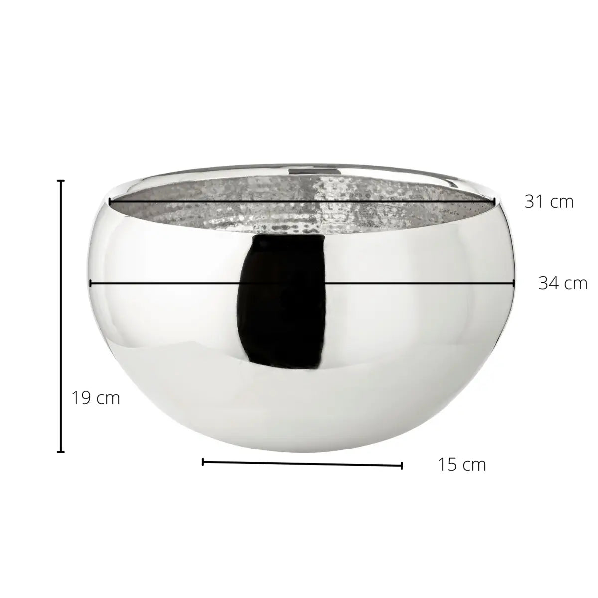 EDZARD refroidisseur / bol Enea, double paroi, acier inoxydable poli brillant, intérieur martelé, ø 35 cm EDZARD-SHOP.com