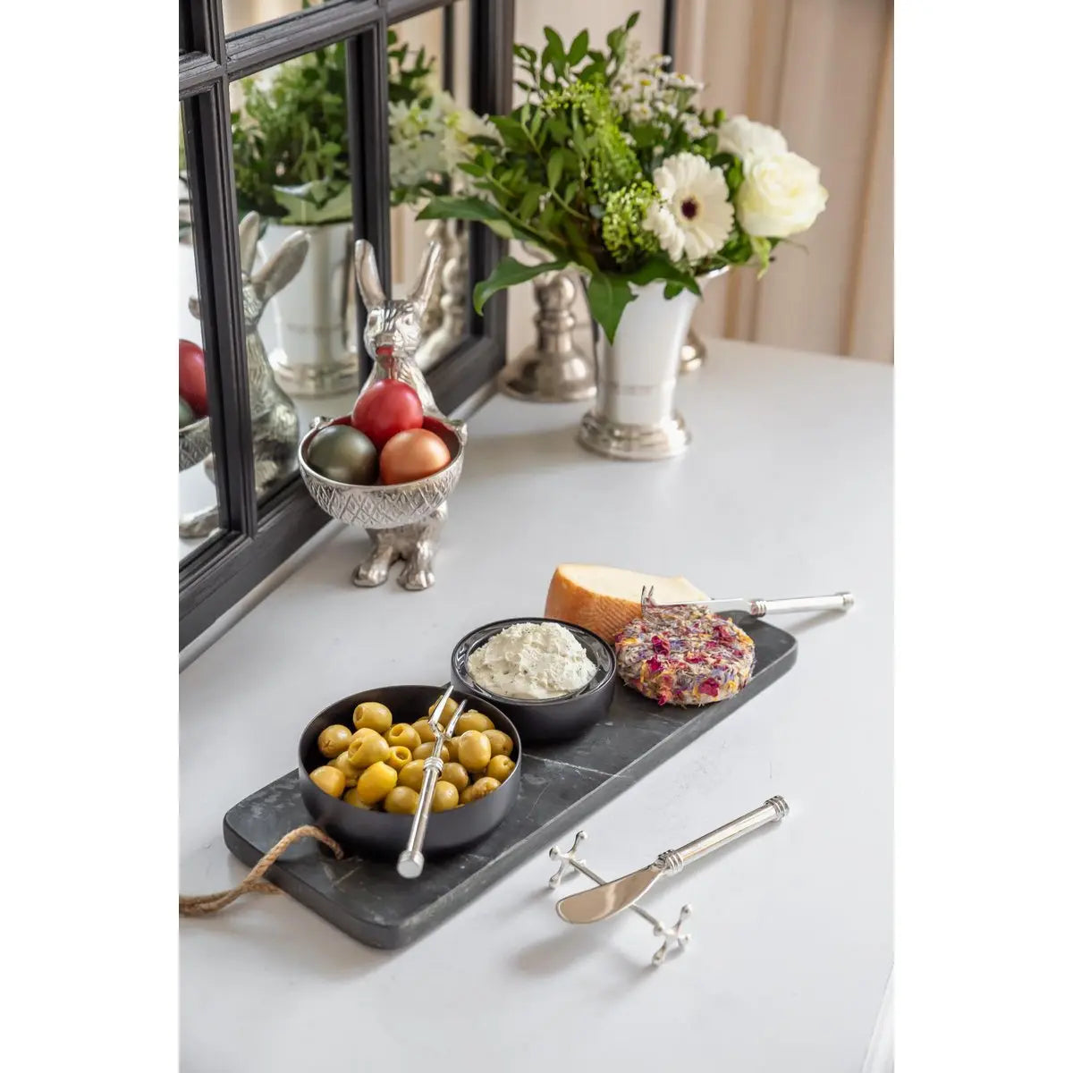 EDZARD service de service Forma, 3 pièces, élégant métal argenté, longueur 16 cm (couteau à fromage, couteau à beurre, fourchette de service) EDZARD-SHOP.com