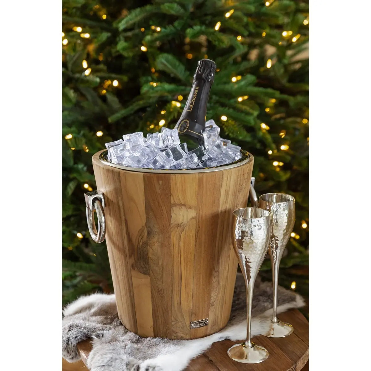 EDZARD set de 2 flûtes à champagne Dodo, martelées, argentées, hauteur 23 cm, contenance 200 ml EDZARD-SHOP.com