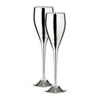 EDZARD set de 2 flûtes à champagne Dodo, noble argenté, hauteur 23 cm, contenance 200 ml EDZARD-SHOP.com