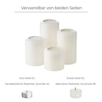 EDZARD set de 4 photophores, bougies permanentes, Pin Cornélius, ø 6 cm, hauteur 6, 8, 10, 12 cm, résistant à la chaleur jusqu'à 90° EDZARD-SHOP.com