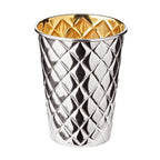 EDZARD tasse en argent Pilar avec motif diamant, argent massif, aspect intérieur or (laiton poli), hauteur 11 cm EDZARD-SHOP.com