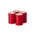 Edzard 4 Set TEA LUMER SUPPORT CORNELIUS ROUGE Ø 6 cm H 8 cm, porte-chauds résistants à la chaleur 90 ° EDZARD-SHOP.com