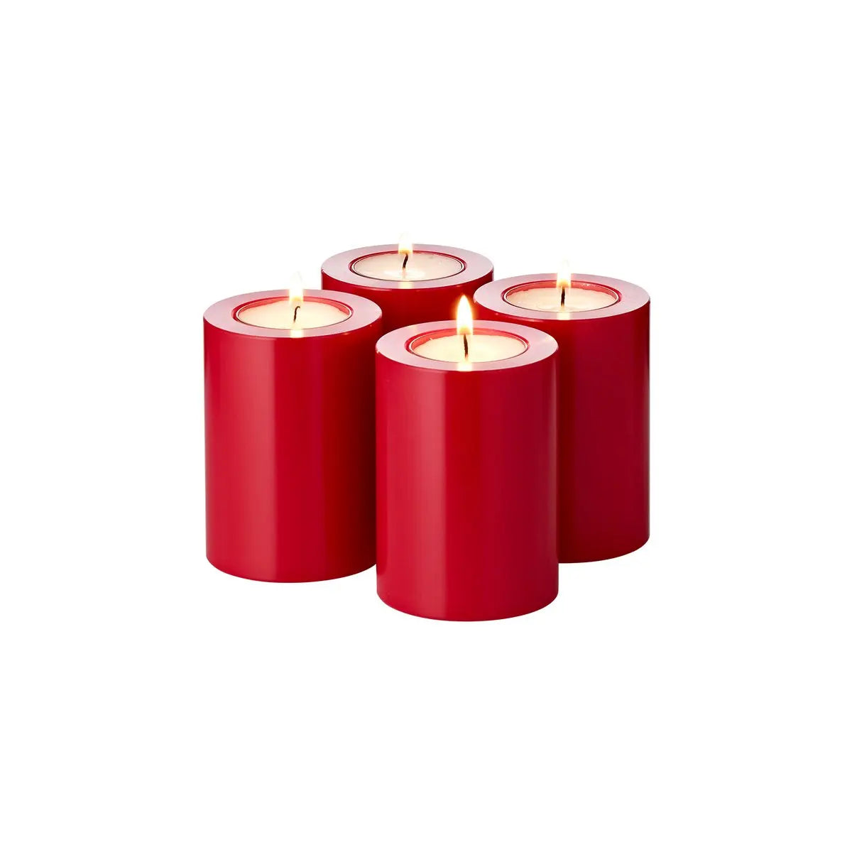 Edzard 4 Set TEA LUMER SUPPORT CORNELIUS ROUGE Ø 6 cm H 8 cm, porte-chauds résistants à la chaleur 90 ° EDZARD-SHOP.com