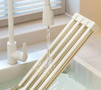 Égouttoir Cuisine Acier Inoxydable pliable – Rack Rangement Évier Blanc Laiteux Dropshipman