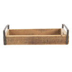 Ensemble de plate-forme de décoration de 3 plats de service en bois marron Clayre & Eef.