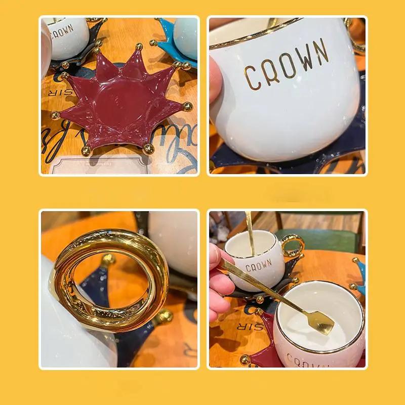 Ensemble tasse café soucoupe style nordique – Service céramique cœur fille rose adulte 201-300ml Dropshipman