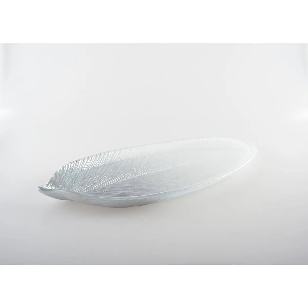 Feuille dégradée argent grand modèle 43x20x3.2cm AULICA