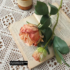 Fleur artificielle pivoine française rétro – Bordure brûlée style vintage-1