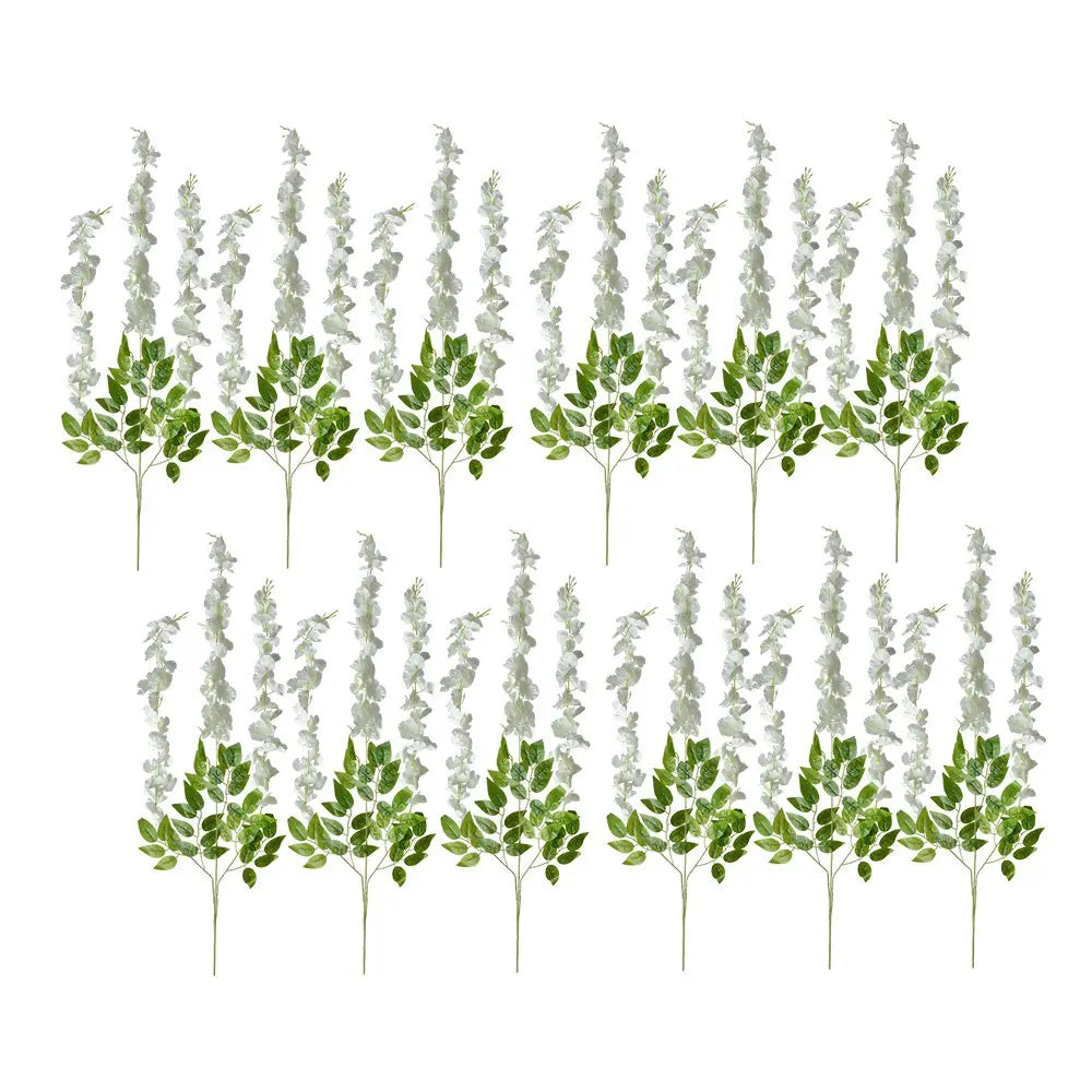 Fleurs artificielles lot de 12 110 cm plastique blanc Clayre & Eef.