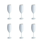 Flûtes à champagne blanches en acrylique 210ml - lot de 6 AULICA