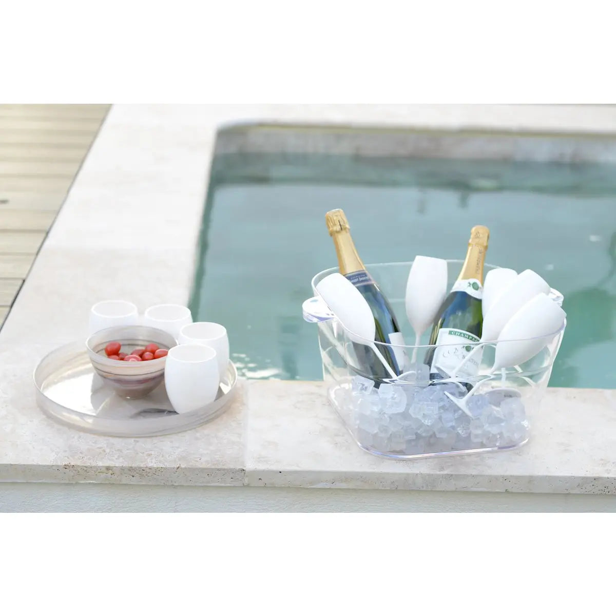 Flûtes à champagne blanches en acrylique 210ml - lot de 6 AULICA