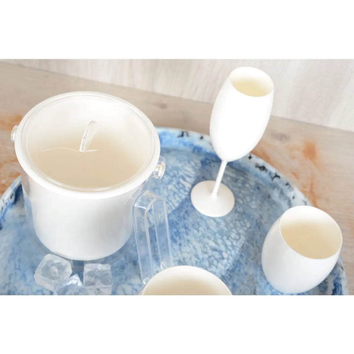 Flûtes à champagne blanches en acrylique 210ml - lot de 6 AULICA