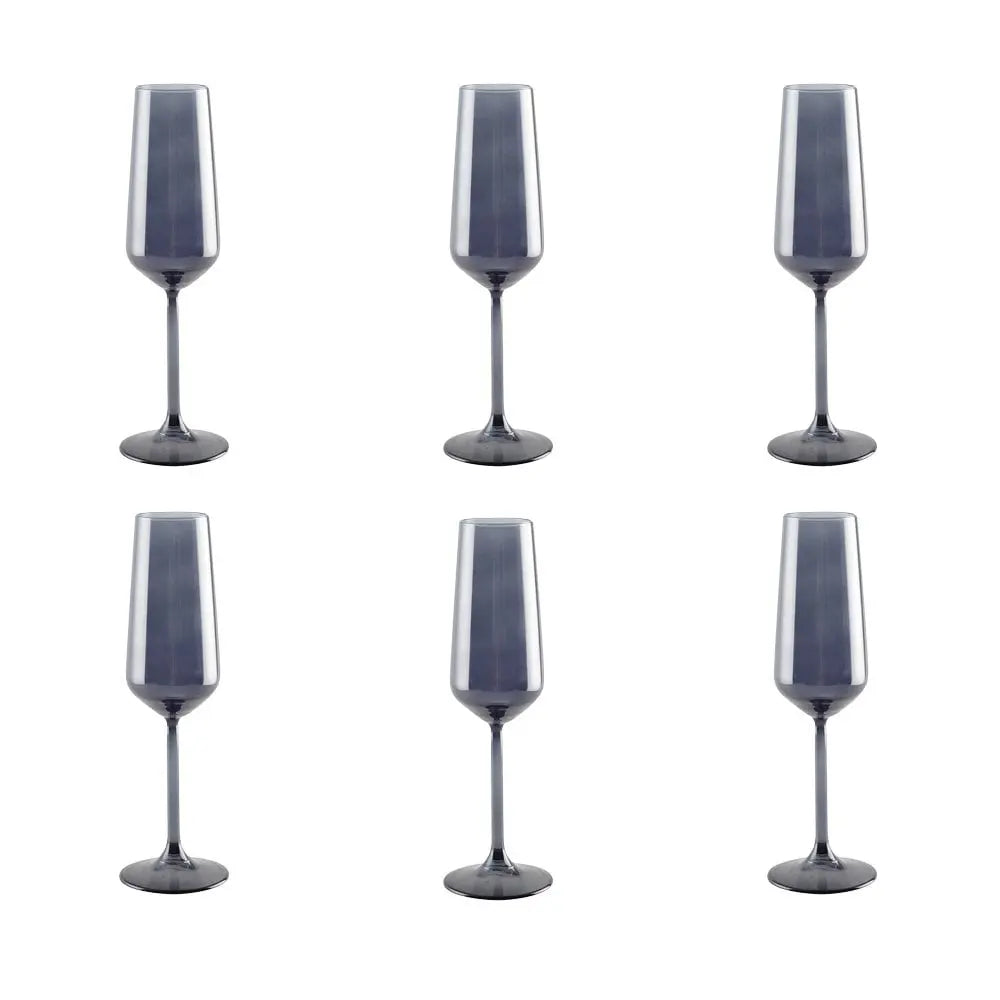 Flûtes à champagne noires - lot de 6 AULICA