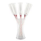 Flûtes pied rouge avec support - lot de 6 AULICA