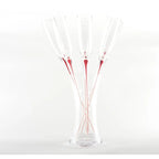 Flûtes pied rouge avec support - lot de 6 AULICA