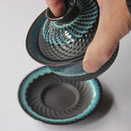 Gaiwan céramique Tianmu glaçure – Bol thé Kung Fu rétro Dropshipman