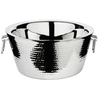 Glacière EDZARD Ontario avec poignées, acier inoxydable poli brillant, double paroi, martelée à l'extérieur, ø 38 cm, H 18 cm EDZARD-SHOP.com
