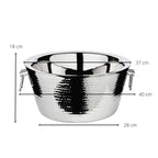Glacière EDZARD Ontario avec poignées, acier inoxydable poli brillant, double paroi, martelée à l'extérieur, ø 38 cm, H 18 cm EDZARD-SHOP.com